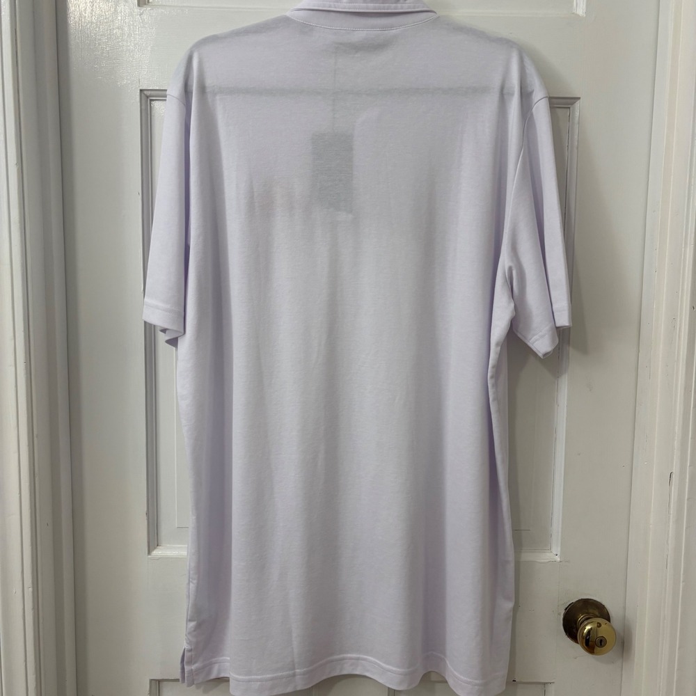 Travis Mathew Polo Shirt Mens XL White Cotton Wonder Bread Logo Golf Sporty New - Picture 5 of 7